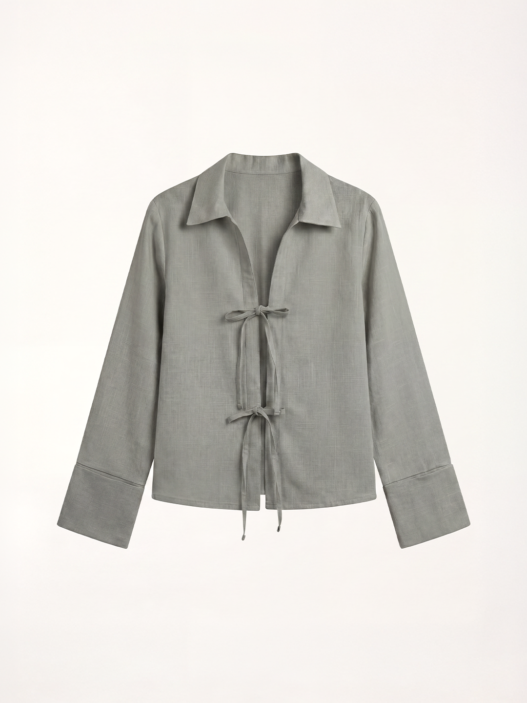 Tie Front Blouse - Mint Green